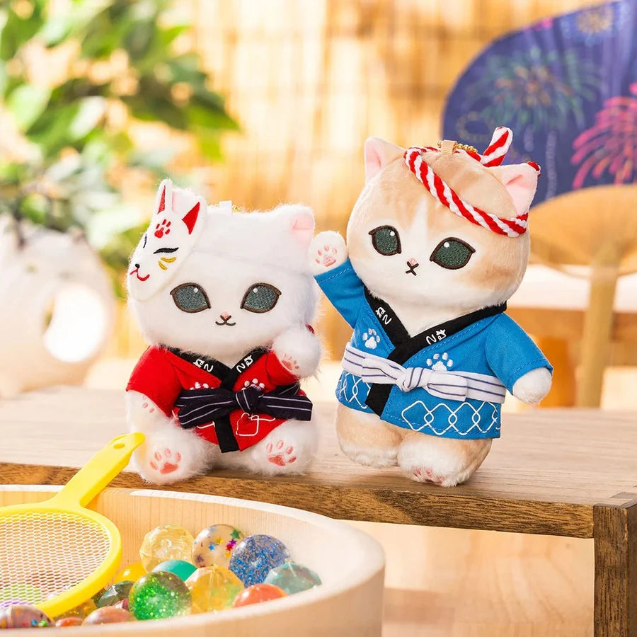 Mofusand | Wasshoi Festival Cat Plush Keychain 140×90×60mm (Blue)