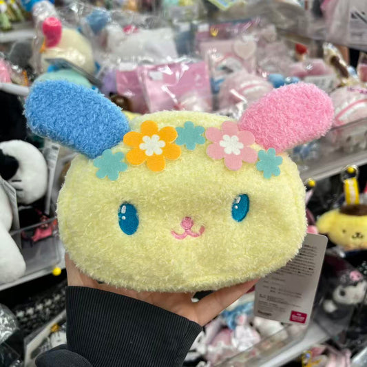 SANRIO x Avail | Usahana Plush Pouch (Fluffy Colorful Flower)