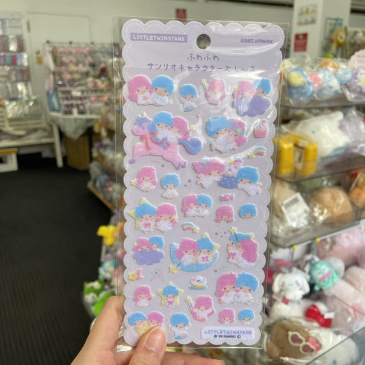 SANRIO | Fluffy Felt Sticker 90x175x1mm (Littletwinstars Little Twin Stars)