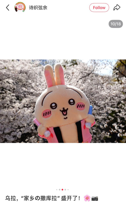CHIIKAWA | Usagi Otaku Activities Glow Stick Mascot Holder Plush Keychain Bag Charm H130×W135×D50mm