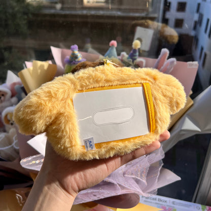 Sanrio | Fluffy Pass/Id Case 14 X 12 5Cm 日本三丽鸥 毛茸茸伸缩绳卡套/零钱包/挂件/包挂