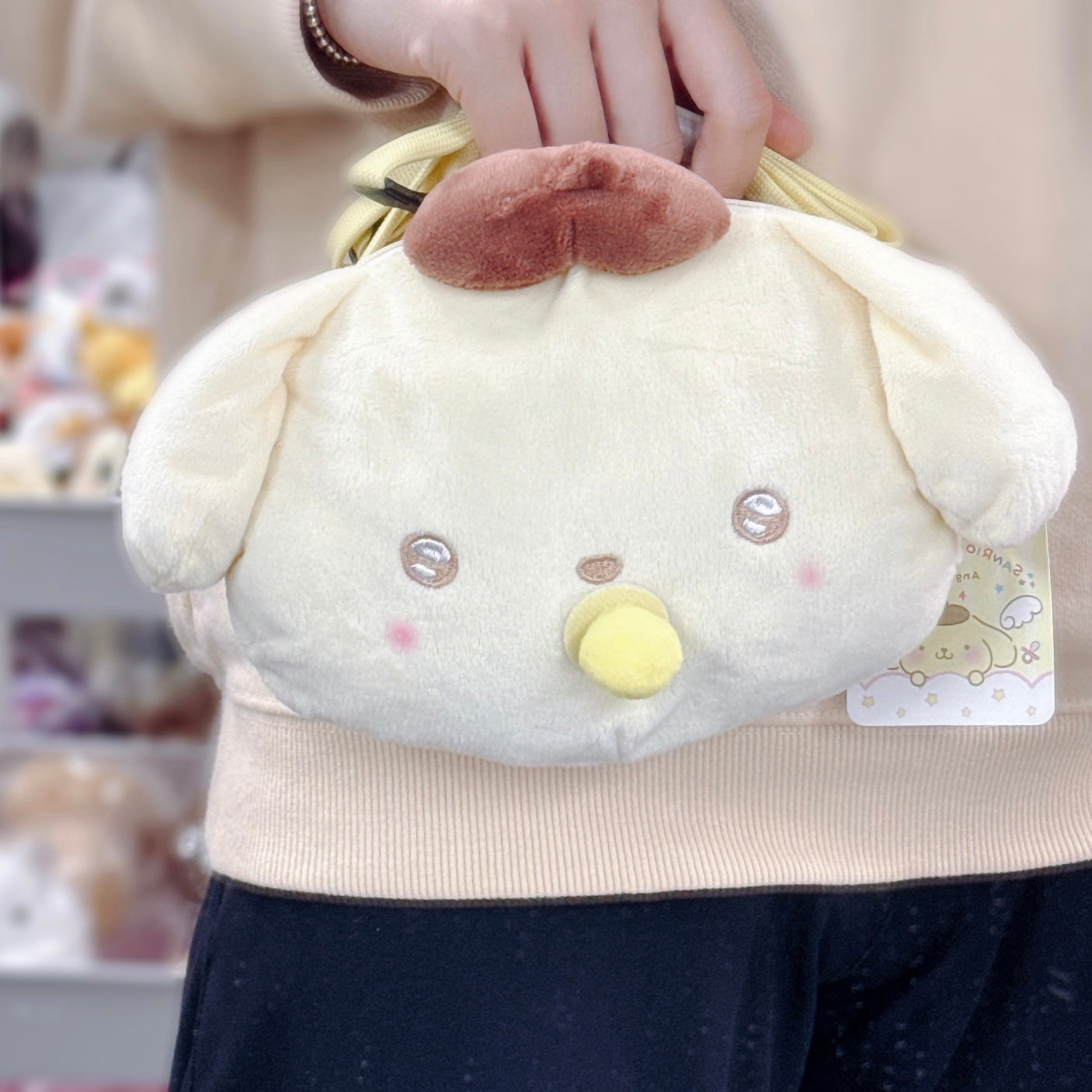 Sanrio | Face Pochette Should Bag 15 X 18 18Cm (Angel Baby) 日本三丽鸥 大脸斜挎包（天使宝宝） 布丁狗Pom Pom Purin