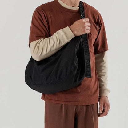 Large Nylon Crescent Bag - Black