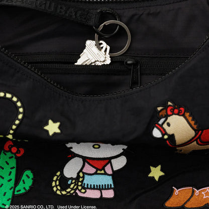 Baggu Medium Nylon Crescent Bag (Embroidered Hello Kitty Western)