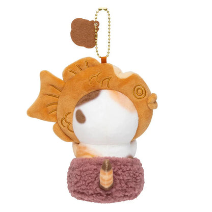 MOFUSAND | Cat Plush Keychain Bag Charm 130×93×100mm (Wagashi Nyan Mascot Taiyaki)