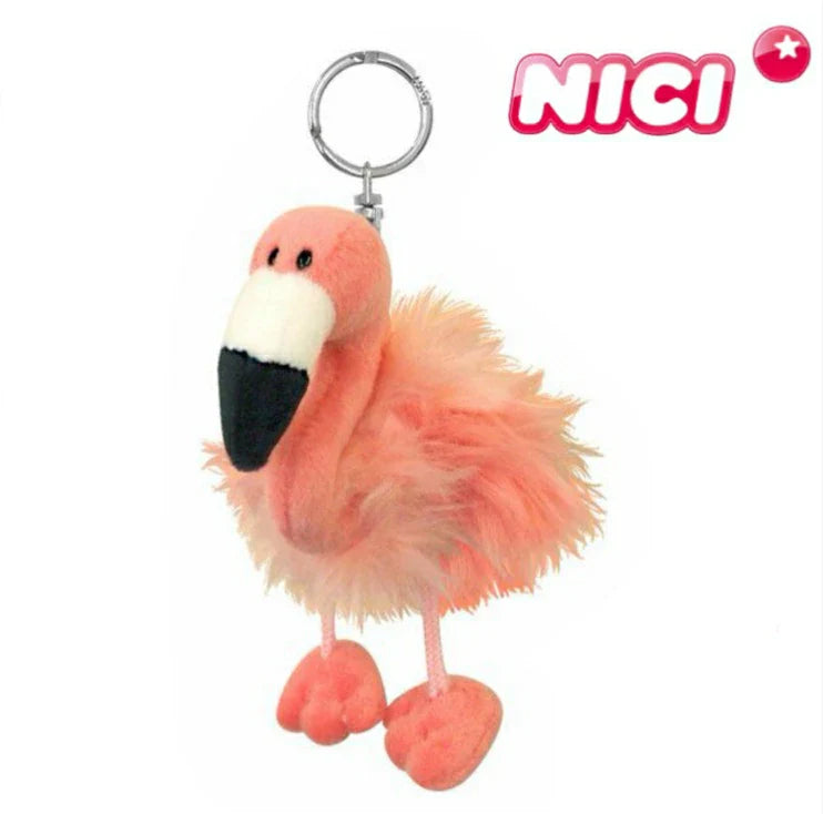 NICI Flamingo with Hood Bean Bag Charm Key Holder 10 cm