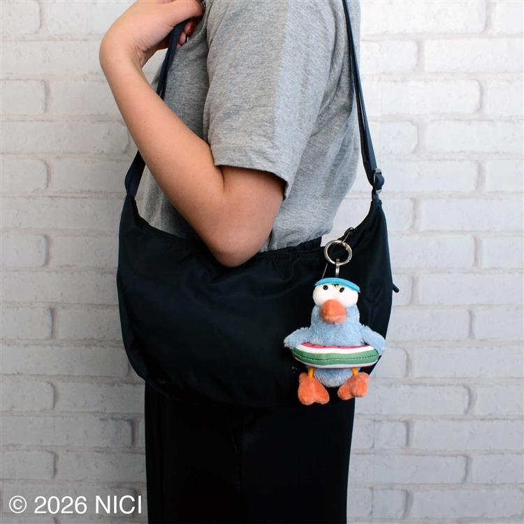 NICI Hummingbird Beanbag Plush Keyring 100mm (Watermelon Swim Ring)