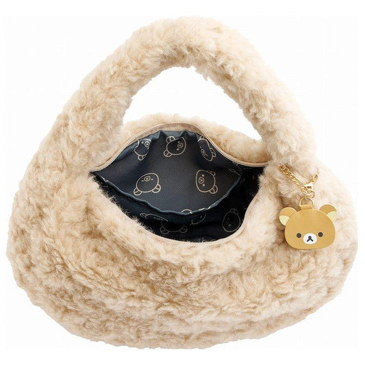 SAN-X | Rilakkuma Plush Hand Bag 180×300×80mm (New Basic BOA ITEMS Moko Moko Fluffy)