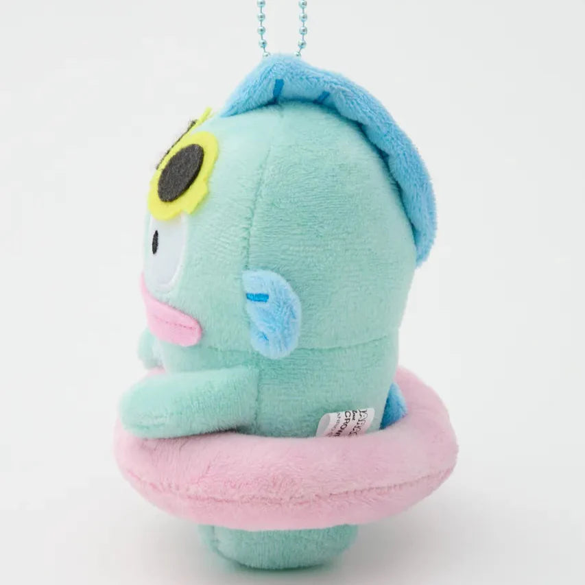 RODEO CROWNS x SANRIO | Hangyodon Mascot Holder Plush Keychain Bag Charm 12cm Approx. (Vacation Swimming Ring)