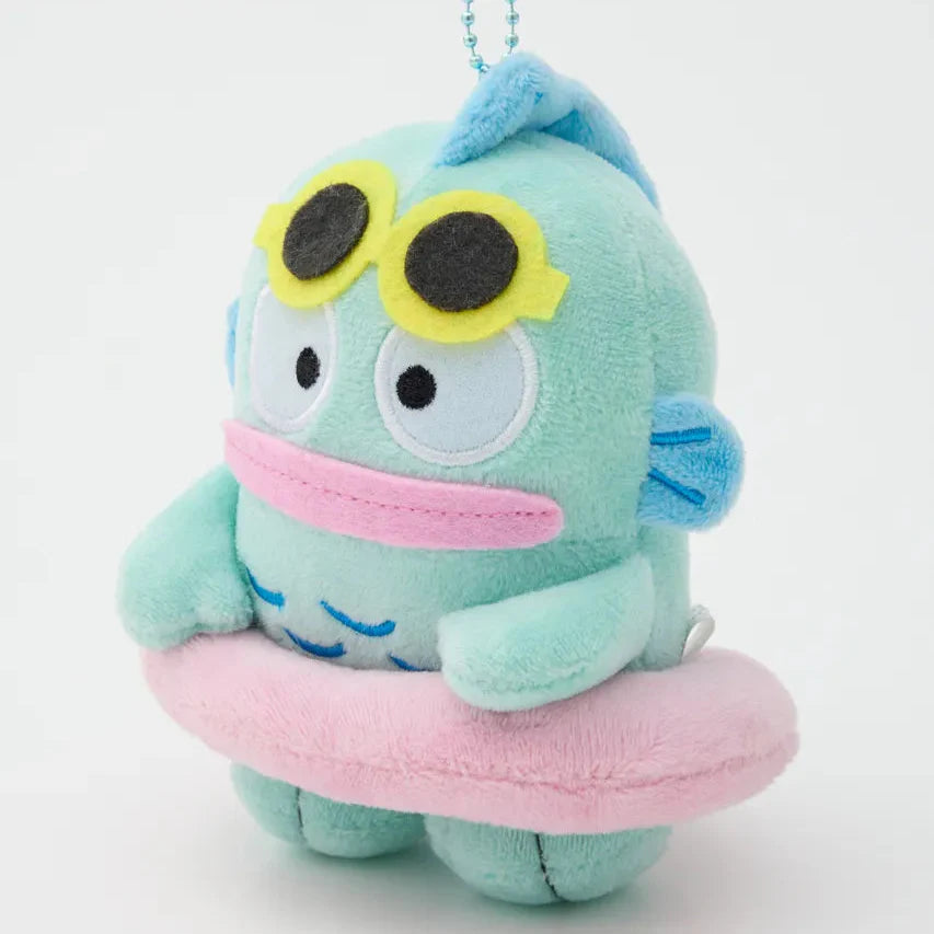 RODEO CROWNS x SANRIO | Hangyodon Mascot Holder Plush Keychain Bag Charm 12cm Approx. (Vacation Swimming Ring)