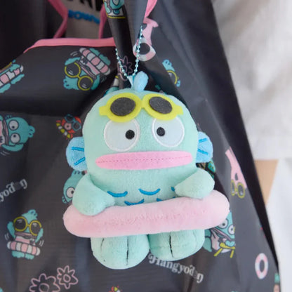 RODEO CROWNS x SANRIO | Hangyodon Mascot Holder Plush Keychain Bag Charm 12cm Approx. (Vacation Swimming Ring)