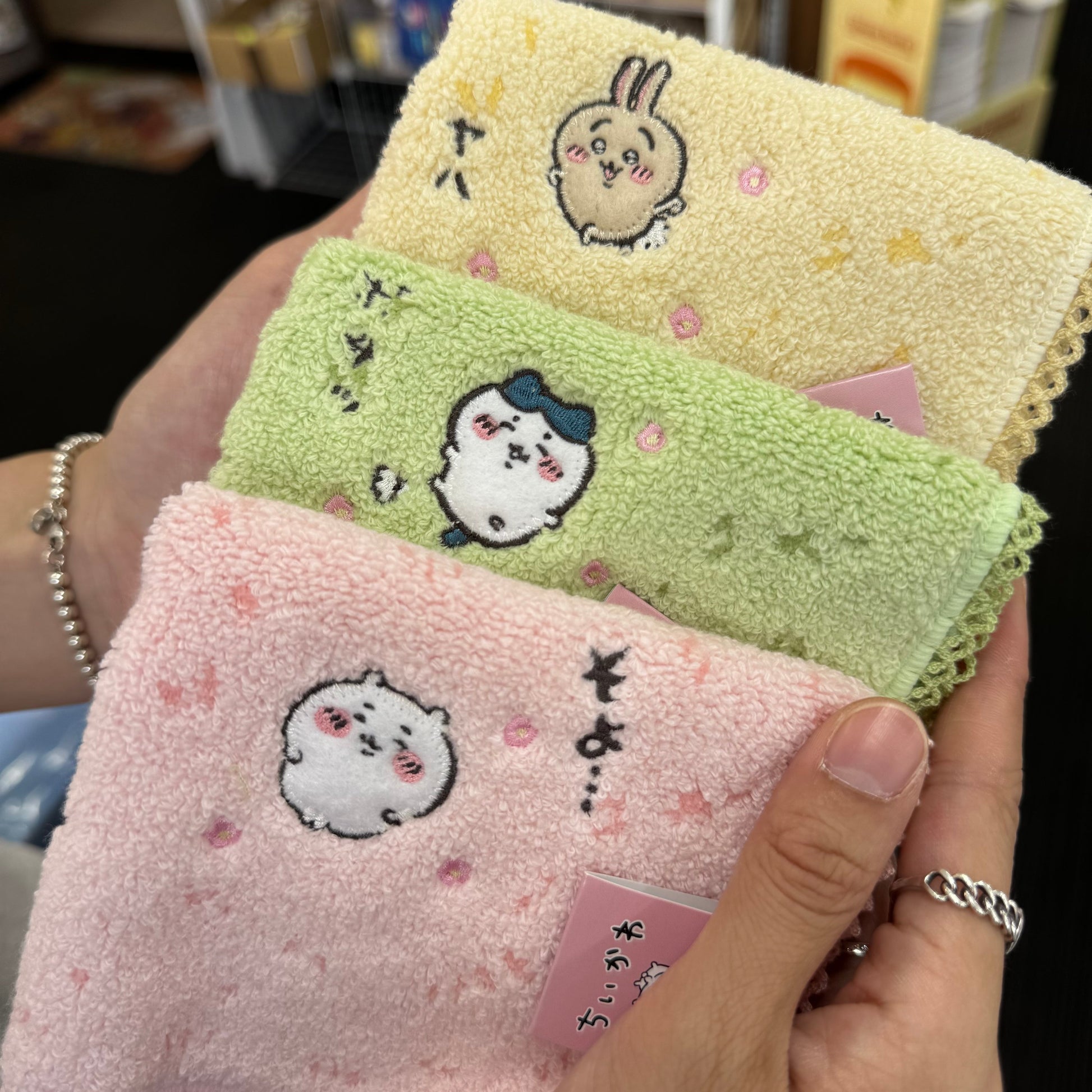 CHIIKAWA | Towel Handkerchief Cotton 100% H250×W250mm (Lawn/Grass)