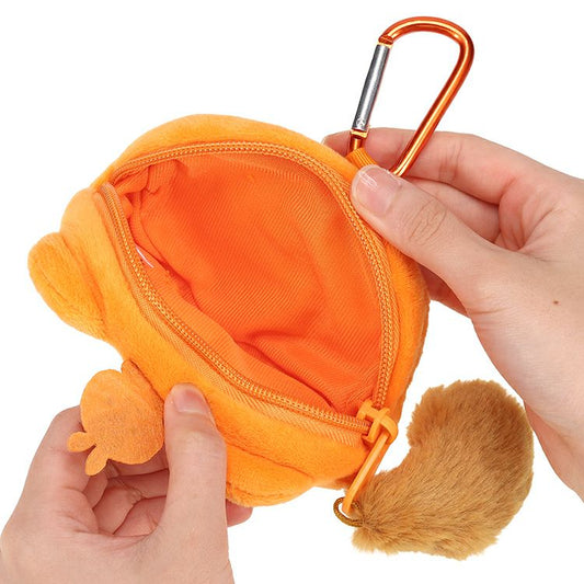 Pickles the Frog | Bag Charm Carabiner Pouch with Almond Orange 90×120×35mm