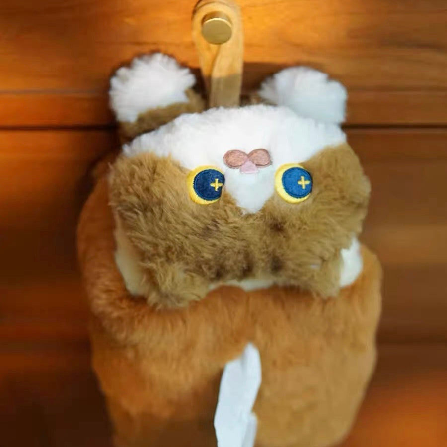 Mewji♡ Fluffy Tissue Box Cover 妙吉猫 猫咪面包造型 可悬挂式纸巾盒