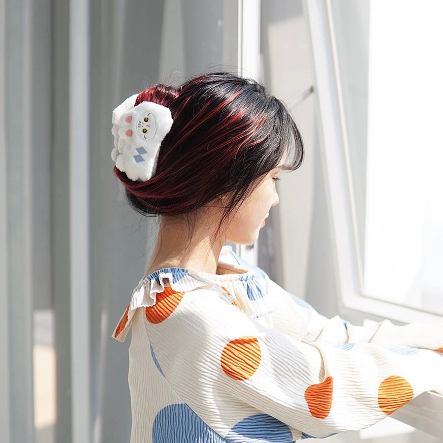Mewji Fluffy Cat Hair Claw Clip (Wh)