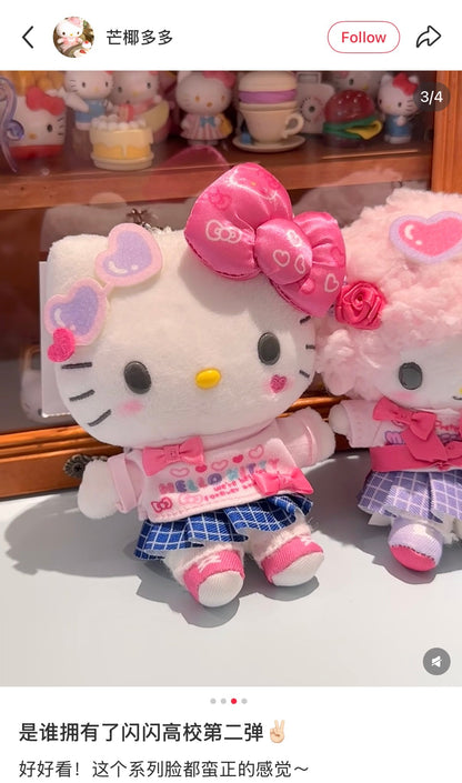 Sanrio | Hello Kitty Mascot Holder Plush Keychain Bag Charm 16.5 x 12.5 x 6.6cm (Academy Kirameki Festival / School