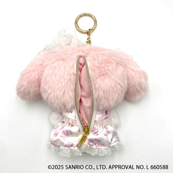 SANRIO | My Melody Plush Pouch Keychain Bag Charm 155×165×42mm (White Strawberry Tea Time)