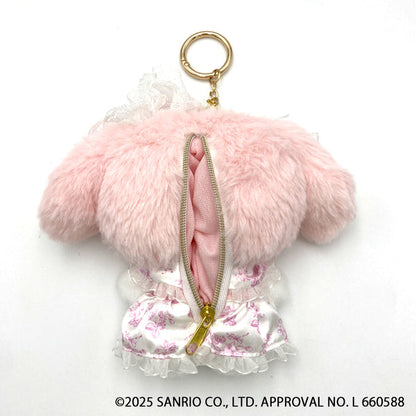 SANRIO | My Melody Plush Pouch Keychain Bag Charm 155×165×42mm (White Strawberry Tea Time)