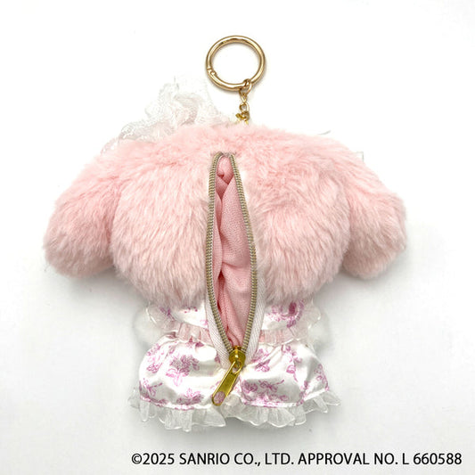 SANRIO | My Melody Plush Pouch Keychain Bag Charm 155×165×42mm (White Strawberry Tea Time)