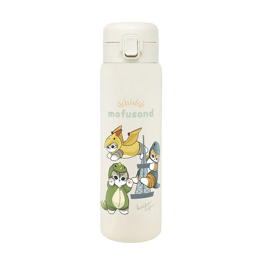 MOFUSAND | Stainless One-Push Bottle 480ml (Kaiju Meow)