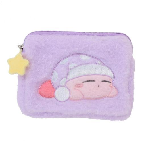 Kirby | Puwafuwa Mini Pouch Sleep Peacefully H10Cm X W14Cm D1.5Cm 星之卡比 淡色系毛绒拉链收纳包/化妆包