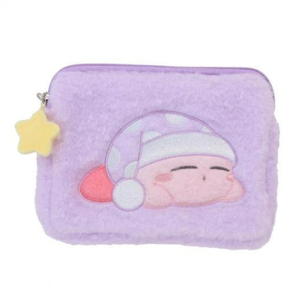 Kirby | Puwafuwa Mini Pouch Sleep Peacefully H10Cm X W14Cm D1.5Cm 星之卡比 淡色系毛绒拉链收纳包/化妆包