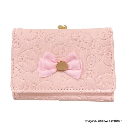 CHIIKAWA | Chiikawa Trifold Wallet Clasp Purse 77x106x30mm (Gold Pink Embossed)