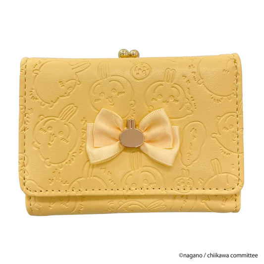 CHIIKAWA | Usagi Trifold Wallet Clasp Purse 77x106x30mm (Gold Yellow Orange Embossed)