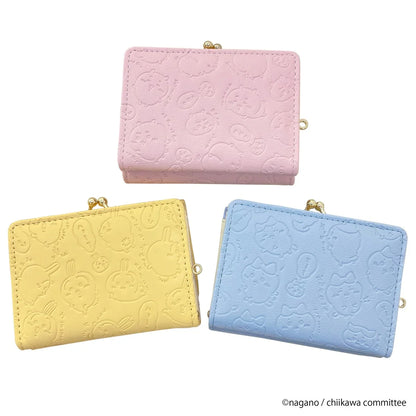 CHIIKAWA | Chiikawa Trifold Wallet Clasp Purse 77x106x30mm (Gold Pink Embossed)