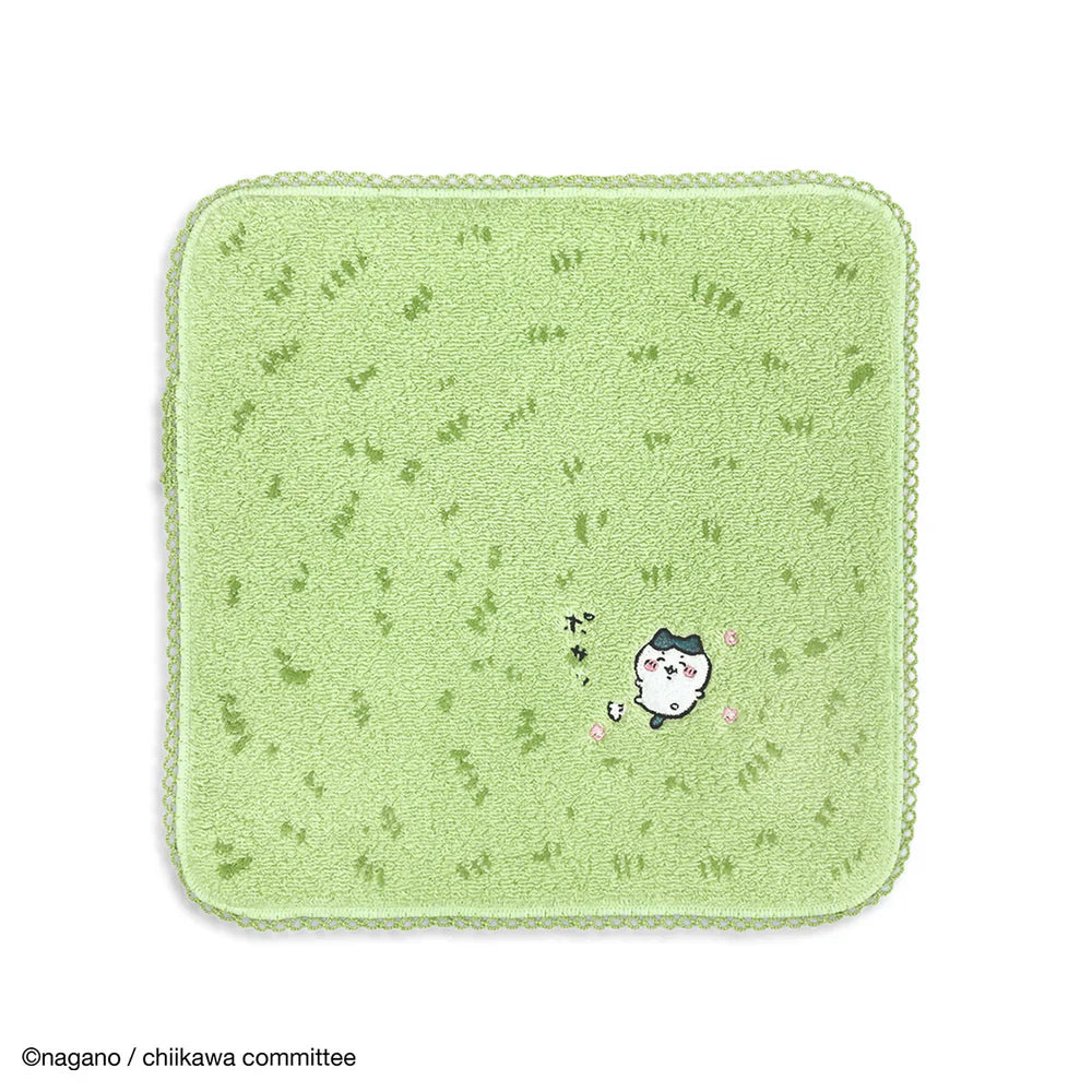 CHIIKAWA | Towel Handkerchief Cotton 100% H250×W250mm (Lawn/Grass) Hachiware 小八
