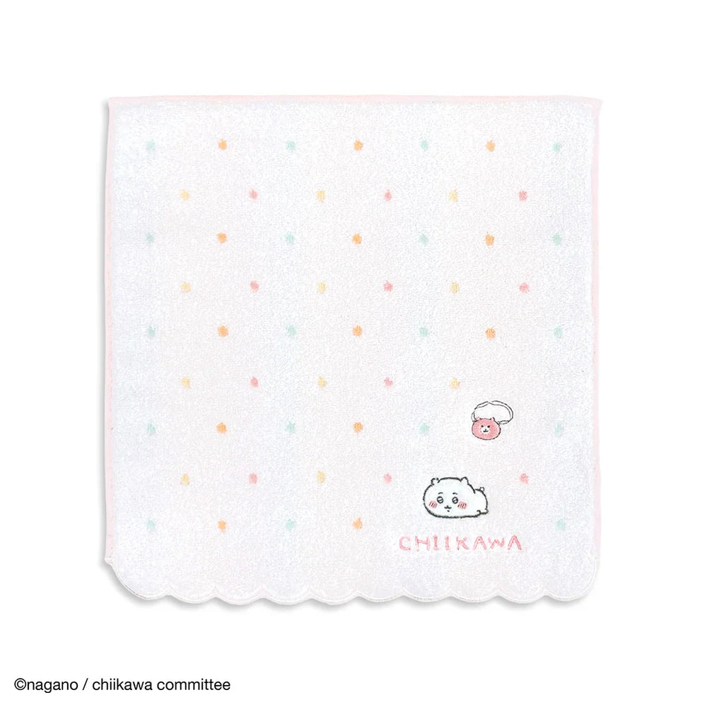 CHIIKAWA | Towel Handkerchief Cotton 100% H250×W250mm (Dot) Chiikawa 吉伊/小白