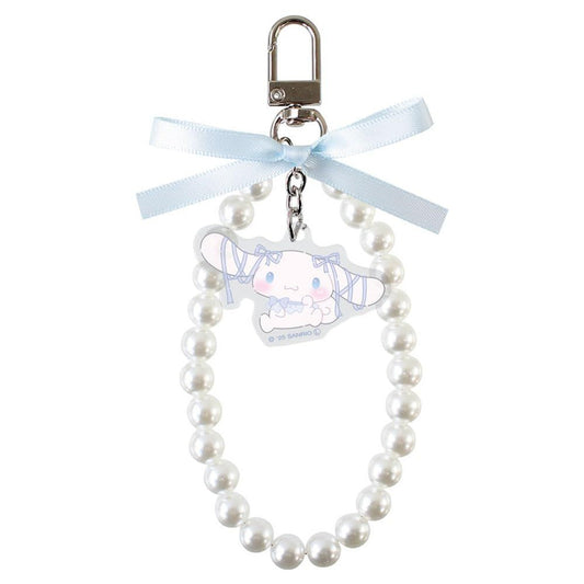 SANRIO | Cinnamoroll Ribbon Pearl Keychain Phone Strap 9 x 82 x 157mm (Ballet Core)