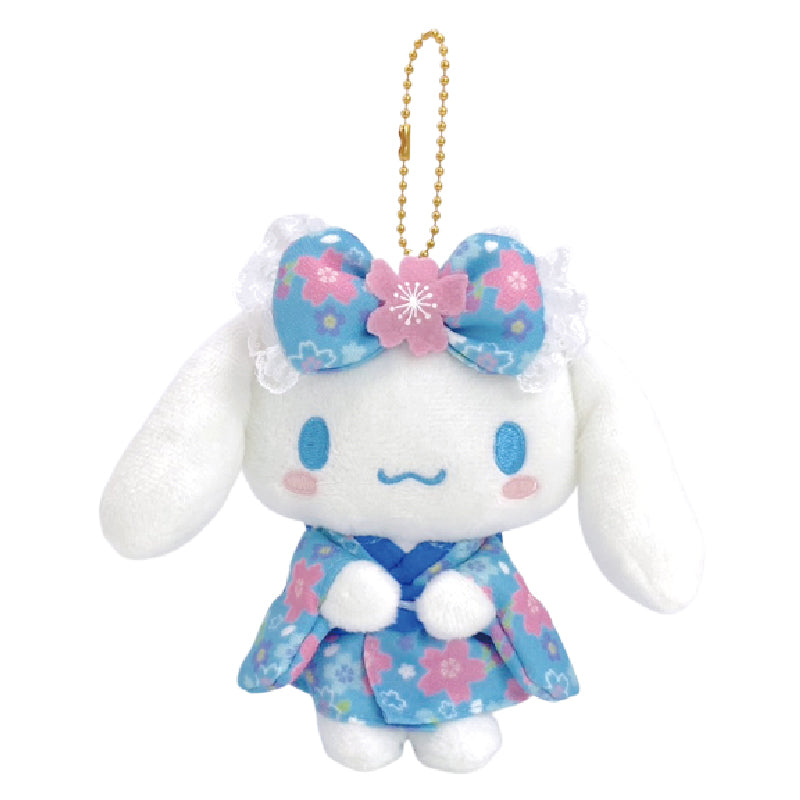 SANRIO | Mascot Holder Plush Keychain Bag Charm Cinnamoroll 145×140×60mm (Sakura kimono Series)