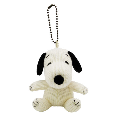 Peanuts | Snoopy Knit Mascot Holder Plush Keychain H9 X W9 D7Cm (White)