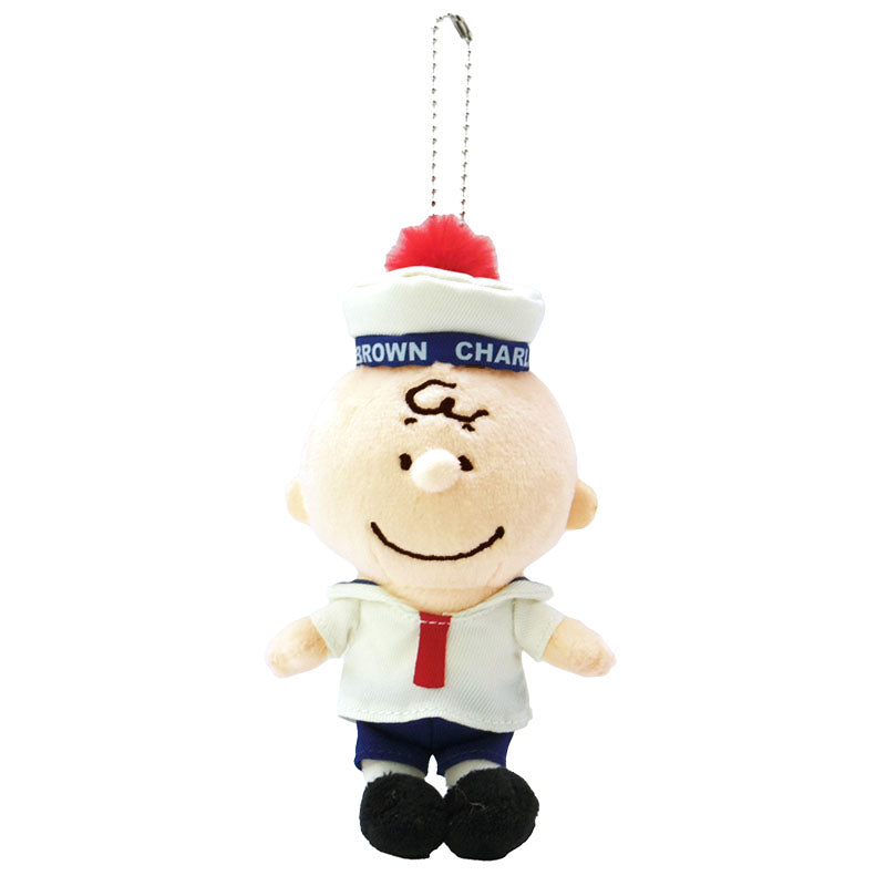 Peanuts | Snoopy Charlie Plush Mascot Holder Keychain 90×170×60Mm (Marine Sailor) 史努比
