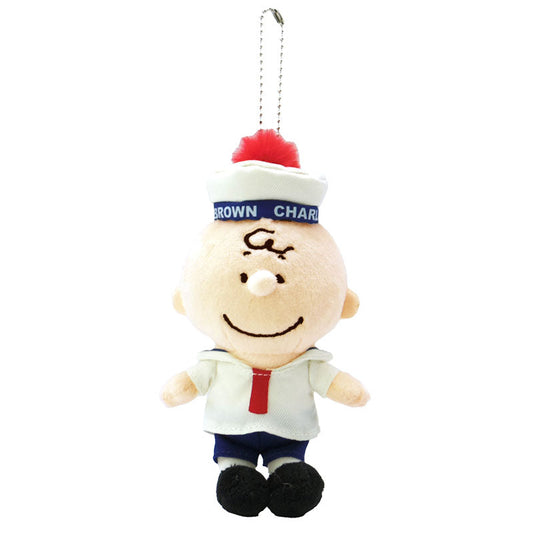 Peanuts | Snoopy Charlie Plush Mascot Holder Keychain 90×170×60Mm (Marine Sailor) 史努比