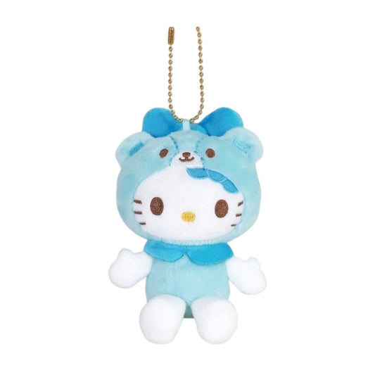 SANRIO | Hello Kitty Tiny Cham Blue Mascot Holder Plush Keychain 10cm Approx. (50th Anniversary)