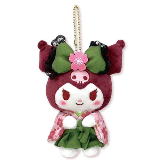 Sanrio | Mascot Holder Plush Keychain Kuromi 90×120×60Mm (Matcha Sakura Kimono)