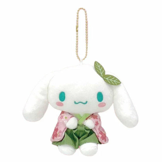 Sanrio | Mascot Holder Plush Keychain Cinnamoroll 150×115×55Mm (Matcha Sakura Kimono)