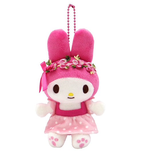 SANRIO | My Melody Flower Crown Pink Mascot Holder Plush Keychain Bag Charm 12cm (50th Collection)