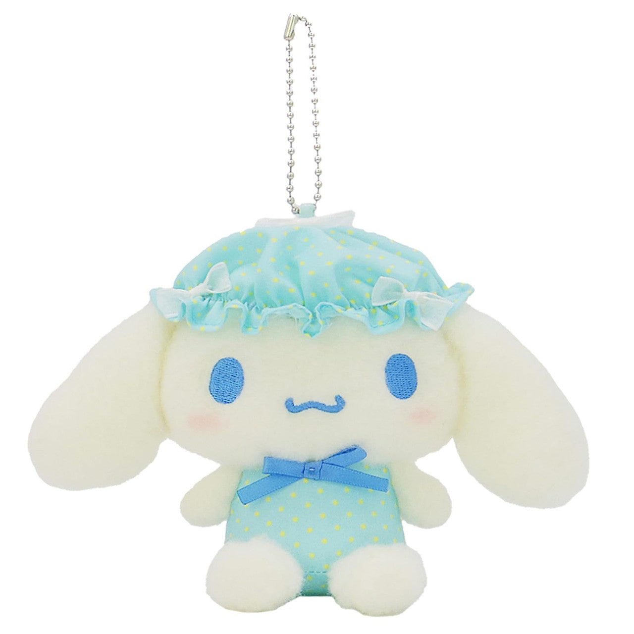 SANRIO | Cinnamoroll Mascot Holder Plush Keychain Bag Charm H15×W13×D9.5cm (Nightcap Ribbon)