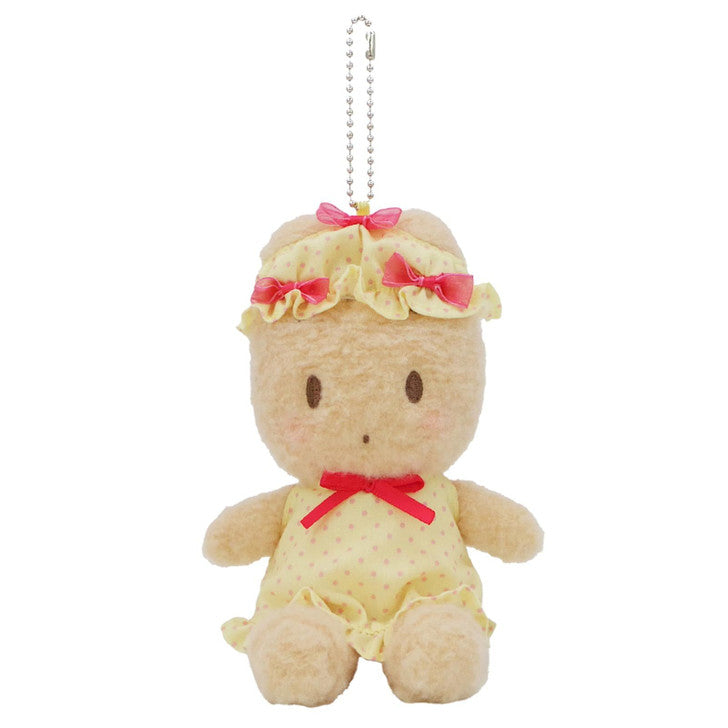 SANRIO | Maron Cream Mascot Holder Plush Keychain Bag Charm H15×W13×D9.5cm (Nightcap Ribbon)
