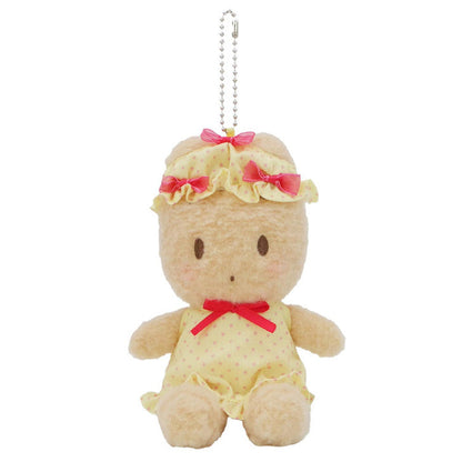SANRIO | Maron Cream Mascot Holder Plush Keychain Bag Charm H15×W13×D9.5cm (Nightcap Ribbon)