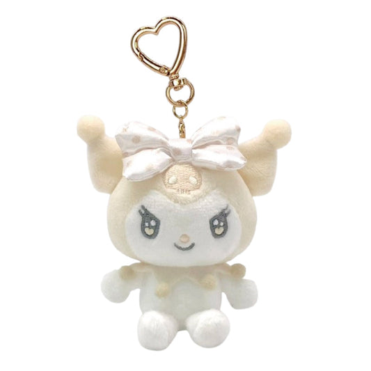 SANRIO | Kuromi White Mascot Holder Plush Keychain Bag Charm H10×W10×D4.5cm (Favorite Color)