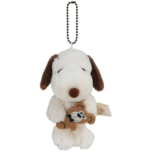 PEANUTS | SNOOPY and Teddy Bear Mascot Holder Keychain 130×60×80m (Mocha)