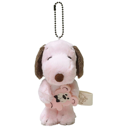 PEANUTS | SNOOPY and Teddy Bear Mascot Holder Keychain 130×60×80m (Pink)