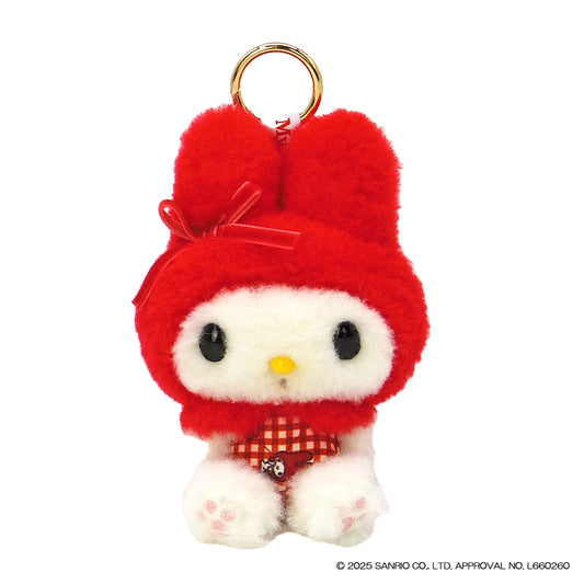 SANRIO | My Melody Mascot Holder Bag Charm Plush Keychain 70x100x150m (Red Checkered)