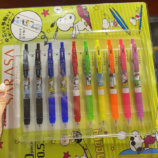 Zebeasarasa Snoopy Color Gel Pen 0.5Mm 10