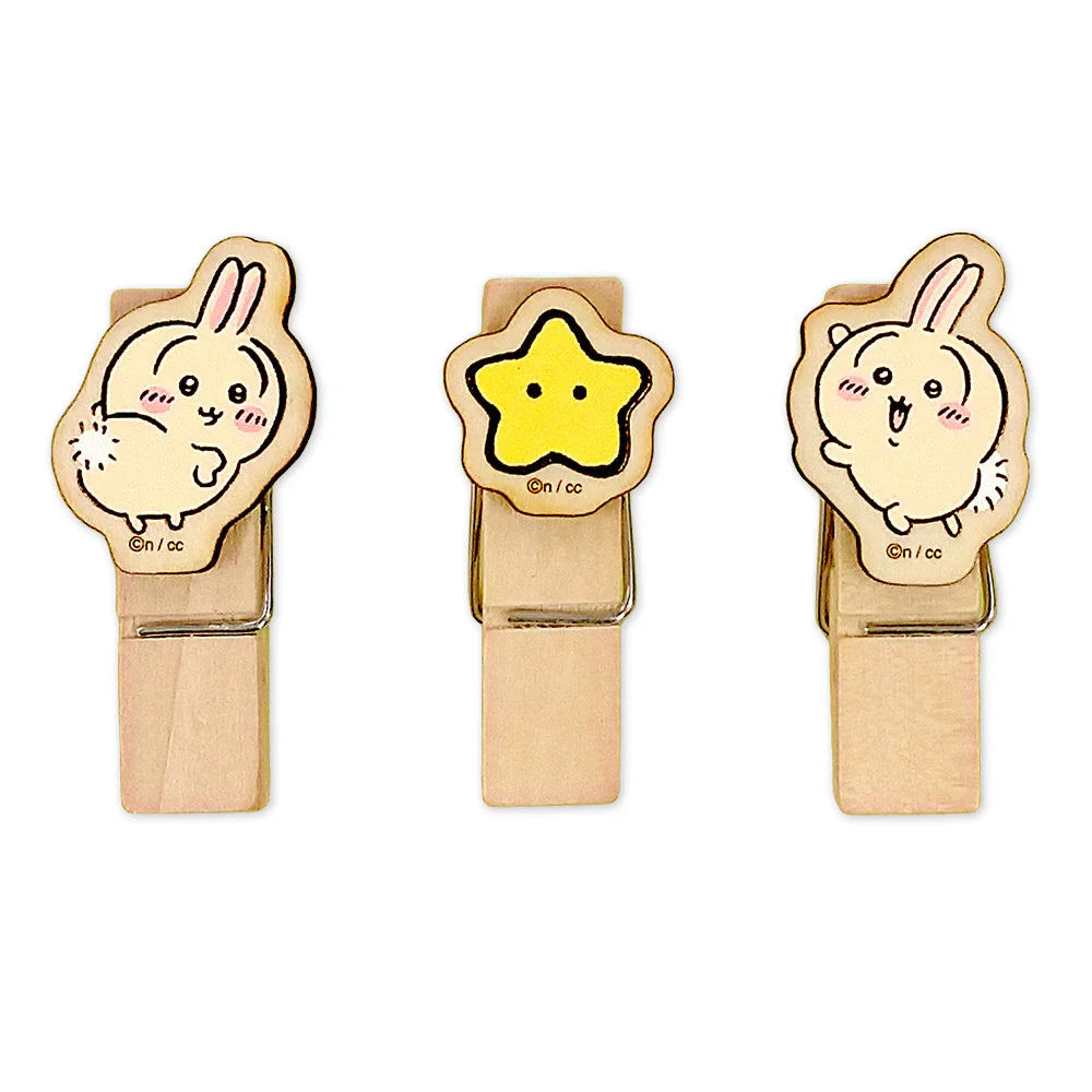 CHIIKAWA | Wooden Clip Set 45×25×14mm (Usagi)