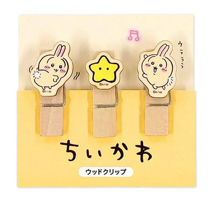 CHIIKAWA | Wooden Clip Set 45×25×14mm (Usagi)
